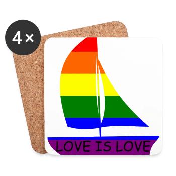 L'amour est l'amour lgbtq - Dessous de verre (lot de 4) - blanc - Devant