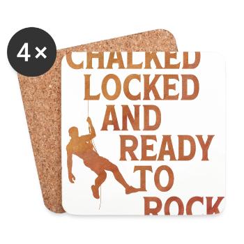 Chalked Locked And Ready To Rock Rock Climber Boul - Untersetzer (4er-Set) - Weiß - Vorne