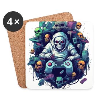 Dark Gamer - Coasters (set of 4) - white - Front
