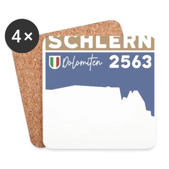 Sciliar Sciliar Dolomites altitude randonnée Tyrol du Sud - Dessous de verre (lot de 4) - blanc - Devant