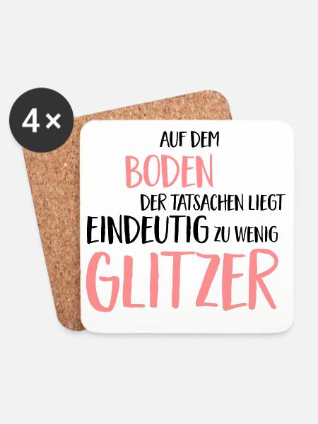 Lustiger Spruch - Untersetzer (4er-Set) - Weiß