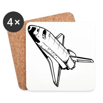 Navette spatiale Astronaute NASA Spaceflight - Dessous de verre (lot de 4) - blanc - Devant