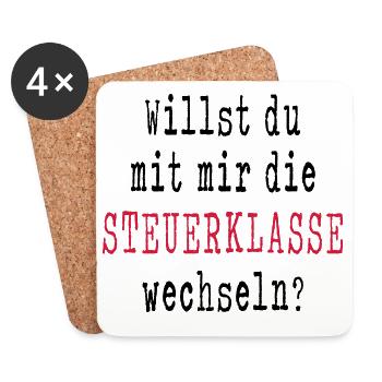 Marriage proposal engagement request wedding girlfriend - Coasters (set of 4) - white - Front