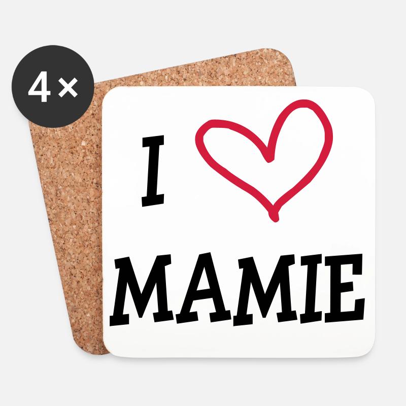 I Love GrandMa - Untersetzer (4er-Set) - Weiß