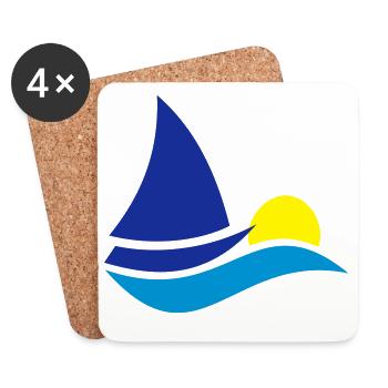 segelboot - Untersetzer (4er-Set) - Weiß - Vorne