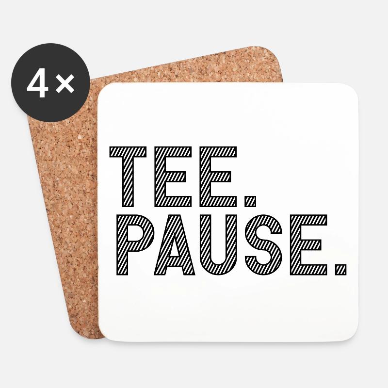 Tee Pause Geschnenk - Untersetzer (4er-Set) - Weiß