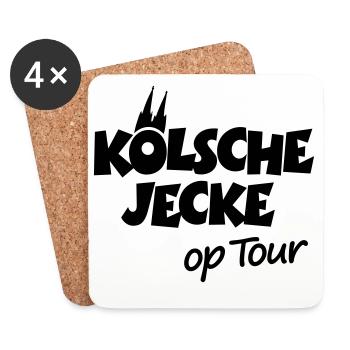Kölsche Jecke op Tour Köln mit Kölner Dom - Untersetzer (4er-Set) - Weiß - Vorne