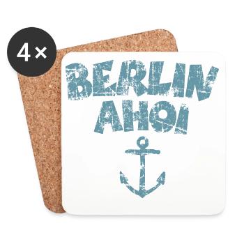 Berlin Ahoi Anker Vintage Hell - Untersetzer (4er-Set) - Weiß - Vorne