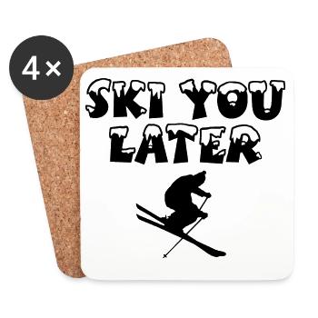 Ski You Later Schi und Wintersport Design - Untersetzer (4er-Set) - Weiß - Vorne
