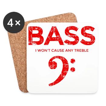 BASS I wont cause any treble (Vintage/Red) Bassist - Coasters (set of 4) - white - Front