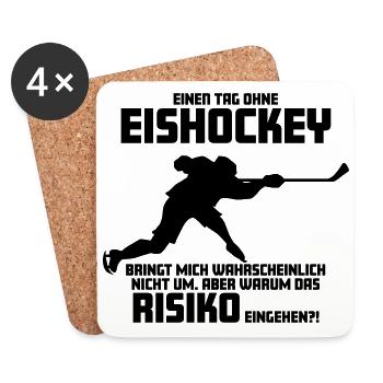 Eishockey Icehockey Bullen, die Roten - Untersetzer (4er-Set) - Weiß - Vorne