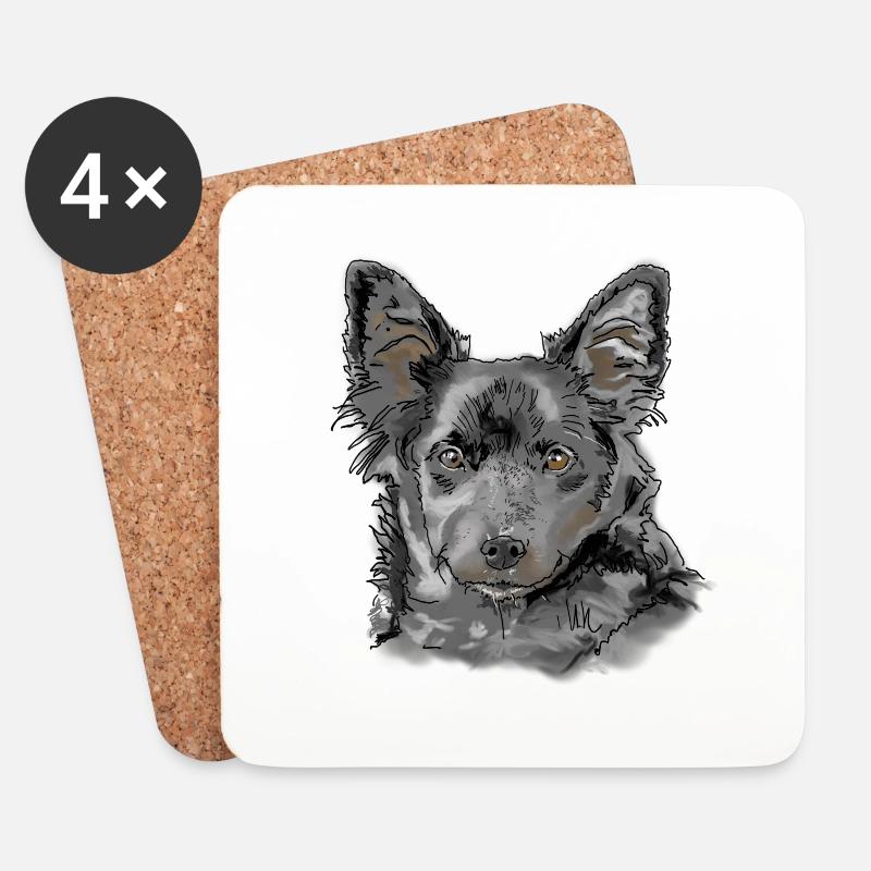 Australian Shepherd - Untersetzer (4er-Set) - Weiß
