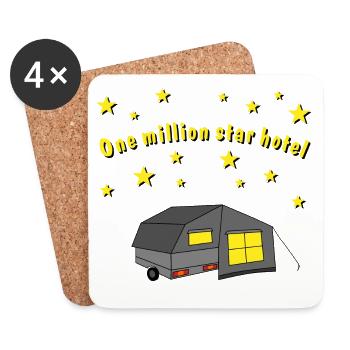 one million star hotel faltcaravan - Untersetzer (4er-Set) - Weiß - Vorne