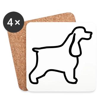 Plan cocker anglais - Dessous de verre (lot de 4) - blanc - Devant