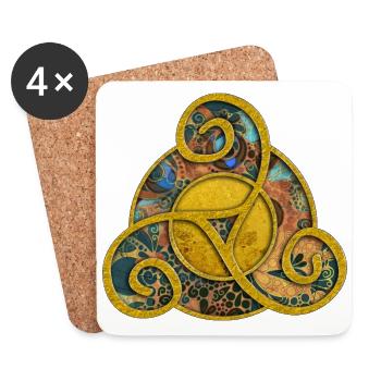 Triskele - Celtic Symbol Design 4 - Untersetzer (4er-Set) - Weiß - Vorne