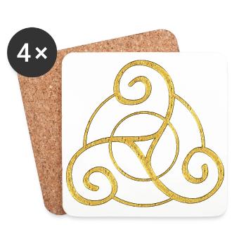 Triskele - Celtic Symbol Design 1 - Untersetzer (4er-Set) - Weiß - Vorne