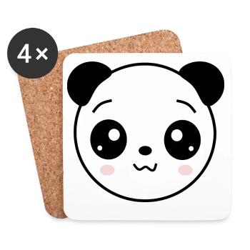 Panda Pandabär Bär Bärchen Gesicht Augen cute - Untersetzer (4er-Set) - Weiß - Vorne