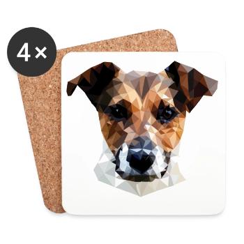 Jack Russell Terrier Hund Polygon - Untersetzer (4er-Set) - Weiß - Vorne