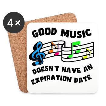La bonne musique n’a pas de date d’expiration * - Dessous de verre (lot de 4) - blanc - Devant