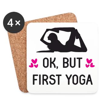 107Ok, mais d’abord le yoga - Dessous de verre (lot de 4) - blanc - Devant