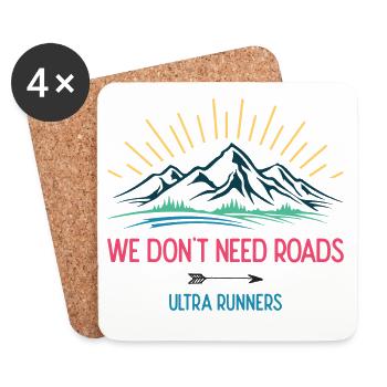 Nous n’avons pas besoin de routes. Ultra Runners - Dessous de verre (lot de 4) - blanc - Devant