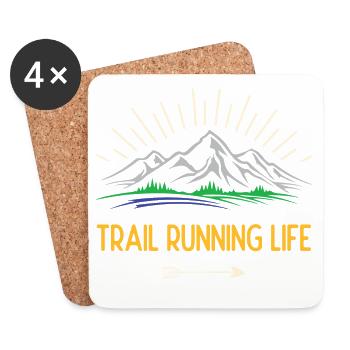 Trailrunning-Leben - Untersetzer (4er-Set) - Weiß - Vorne