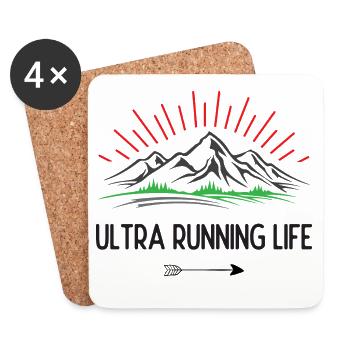 Durée de vie ultra running - Dessous de verre (lot de 4) - blanc - Devant