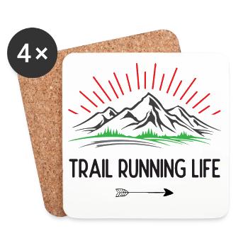 Vie de trail running - Dessous de verre (lot de 4) - blanc - Devant
