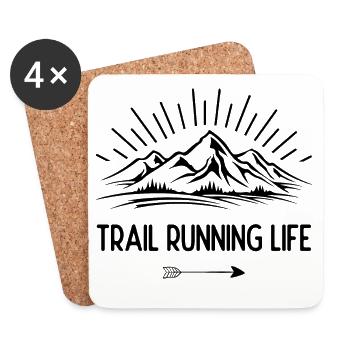 Trailrunning-Leben - Untersetzer (4er-Set) - Weiß - Vorne