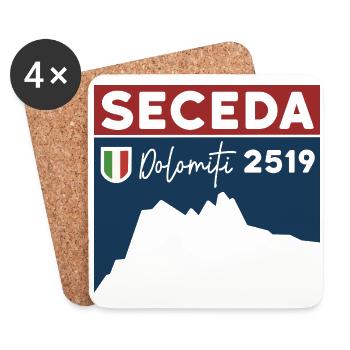 Seceda Wanderung Wandern Dolomiten Tour Souvenir - Untersetzer (4er-Set) - Weiß - Vorne