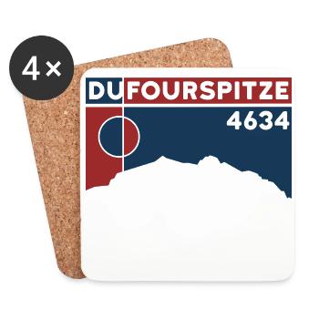 Dufourspitze High Altitude Tour Ascent Souvenir Souvenir - Dessous de verre (lot de 4) - blanc - Devant