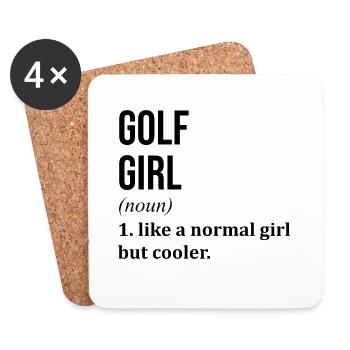 Golf Girl Lustiges Golf-Zitat - Untersetzer (4er-Set) - Weiß - Vorne