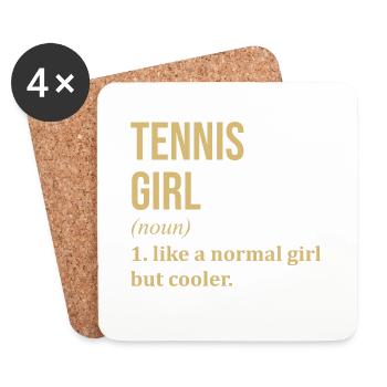 Citation drôle de fille de tennis - Dessous de verre (lot de 4) - blanc - Devant