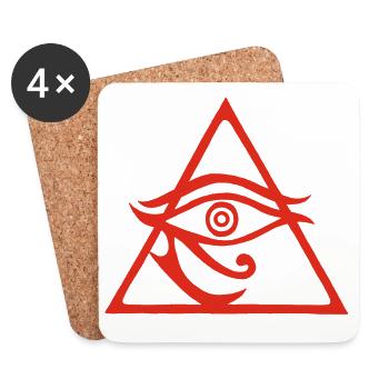 La pyramide rouge du dieu Horus - Dessous de verre (lot de 4) - blanc - Devant