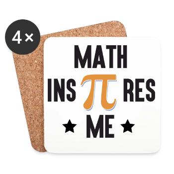 Pi Day - Les mathématiques m’inspirent - Dessous de verre (lot de 4) - blanc - Devant