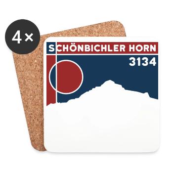Schönbichler Horn Randonnée en montagne Zillertal Tyrol - Dessous de verre (lot de 4) - blanc - Devant