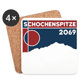 Schochenspitze Skitour Wandeurng Andenken Wandern - Untersetzer (4er-Set) - Weiß - Vorne