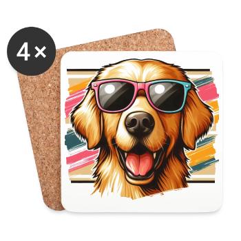 Golden Retriver The Model - Coasters (set of 4) - white - Front