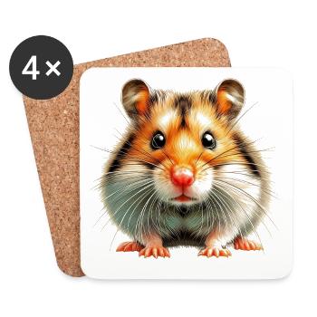 Hamster - Untersetzer (4er-Set) - Weiß - Vorne
