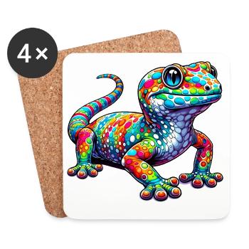 Gecko - Untersetzer (4er-Set) - Weiß - Vorne