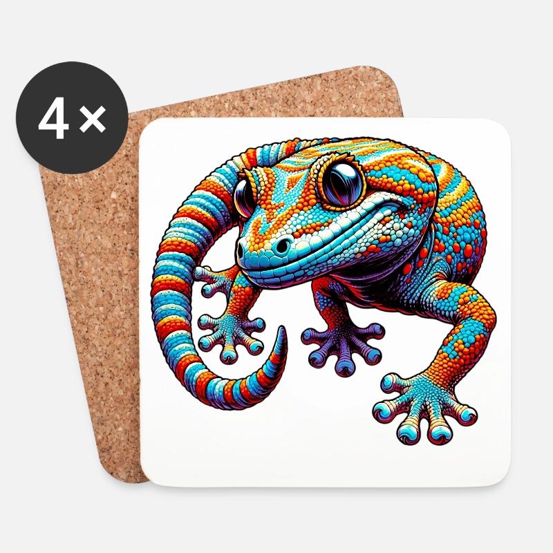 Gecko - Untersetzer (4er-Set) - Weiß