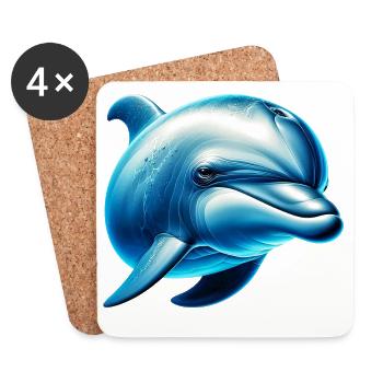 Delfin - Untersetzer (4er-Set) - Weiß - Vorne