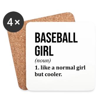 Baseball Baseball Baseball - Dessous de verre (lot de 4) - blanc - Devant