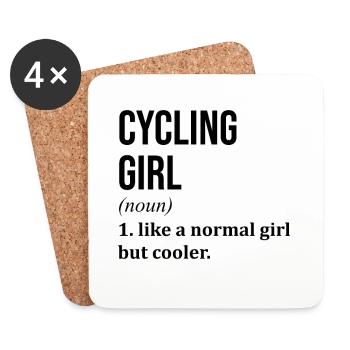 Cycling - Coasters (set of 4) - white - Front