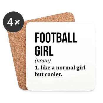 Football Football Football - Coasters (set of 4) - white - Front