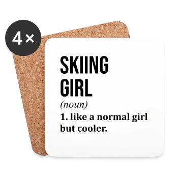 Skiing - Coasters (set of 4) - white - Front