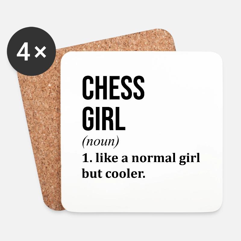 Schach - Untersetzer (4er-Set) - Weiß