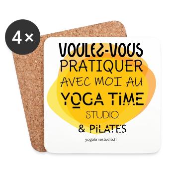 Yoga Time Studio & Pilates - Dessous de verre (lot de 4) - blanc - Devant
