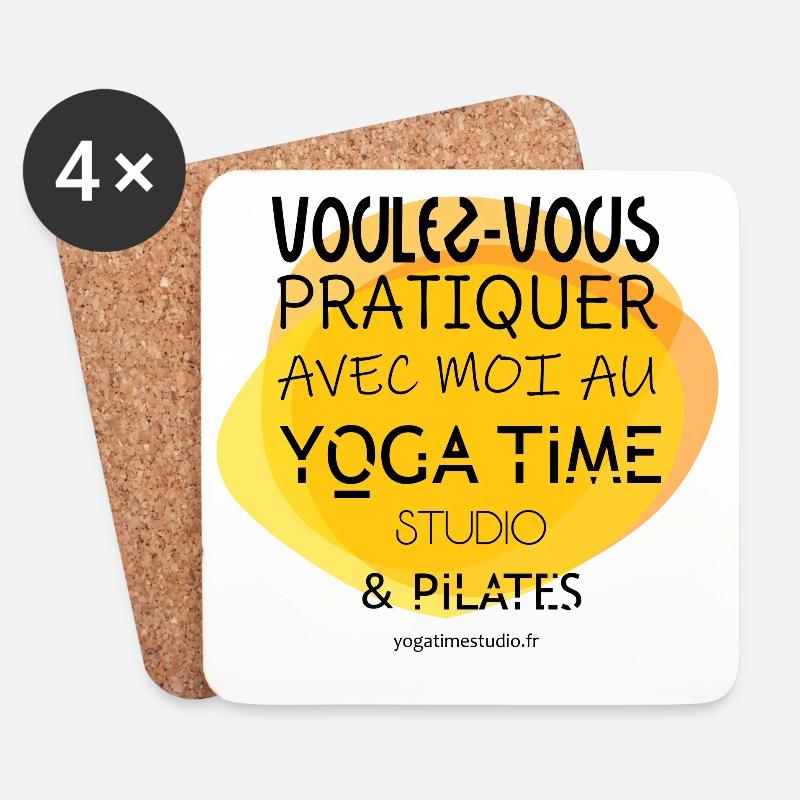 Yoga Time Studio & Pilates - Dessous de verre (lot de 4) - blanc