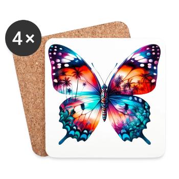 Schmetterling - Untersetzer (4er-Set) - Weiß - Vorne